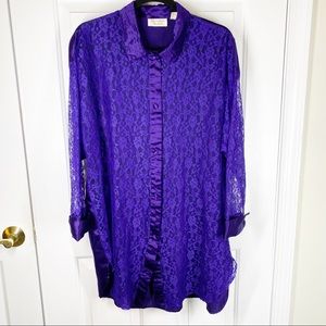 Victoria’s Secret Vintage Gold Label Purple Sheer Lace Nightgown